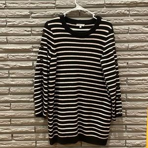 Madewell Women's Button Sleeve Sweater Dress 100% Merino Wool XL Stripe